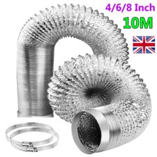 10m Aluminium Flexi Pipe Alloy Foil Tube Air Conditioner Duct Hose 100/150/200mm