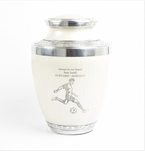 White silver cremation urn - cremation,
