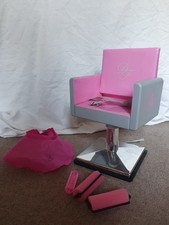 Design a Friend Dolls Hair Dressing Salon Hairdresser Chair Pink Silver