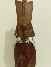 Wooden Man Hand Carved Densely Grained Wood 15 In Tall Artistic Representation