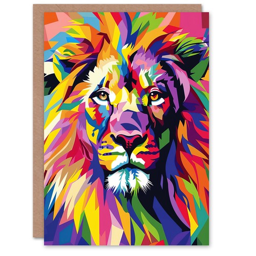 Lion head colourful vibrant - colourful,