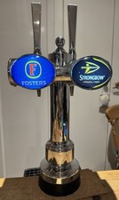 Two Way Chrome T-bar Cornwallis Beer Font Pump Pub Bar Man Cave Very Good Used