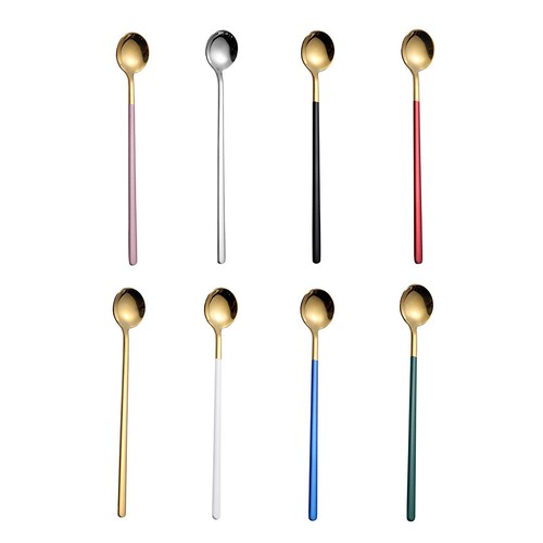 8pcs long handle - long, stainless