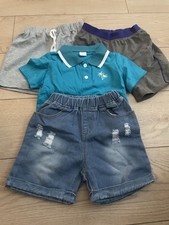 T-shirt/shorts Bundle. Boys Age 5/6. Blue Polo With Denim Shorts Is BNWOT.