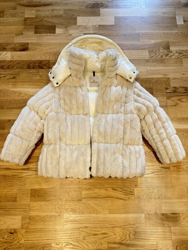 Moncler white faux fur down - faux,