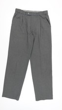 Thomas Nash Men's Grey 30in Waist 31in Leg Pleated Dress Pants