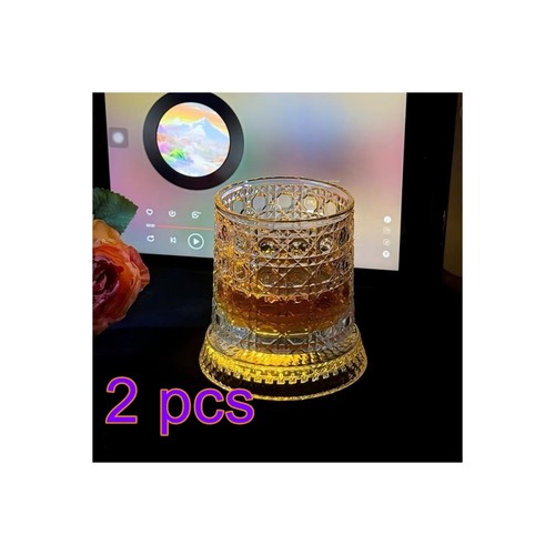 Spinning crystal whiskey glass - crystal,
