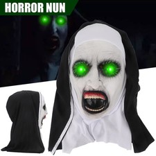 Nun Full Head Mask Scary Latex