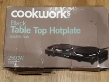 Cookworks Tabletop Hot Plate Twin Plates 1kW and 1.5kW. Ideal for camping