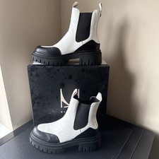 Moda In Pelle Women's BERRA Patent Leather Chunky Sole Chelsea Boots Size UK 5