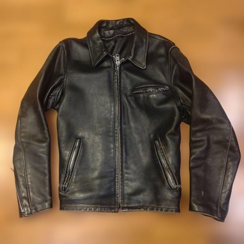 90s schott black leather - schott,
