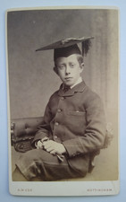 CDV School Boy Mortar Board Hat by A. W. Cox, Nottingham