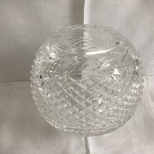 Beautiful  Signed Waterford Crystal Rose Bowl Vase Glandore Pattern  6 inches