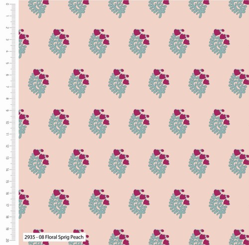 Floral sprig peach 100 - floral,