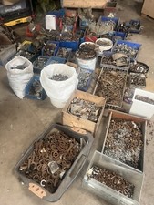 Job Lot 850kg Bolts Nuts Nails Screws Fixings Washers Rawl Whitworth Old Thread