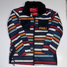 O'Neill Kids Escape Series Multi Striped Padded Jacket Size 152