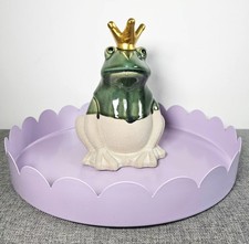 Crowned Ceramic Frog Ornament