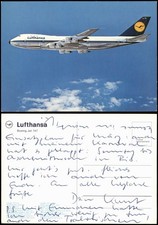 Postcard Lufthansa Airplane