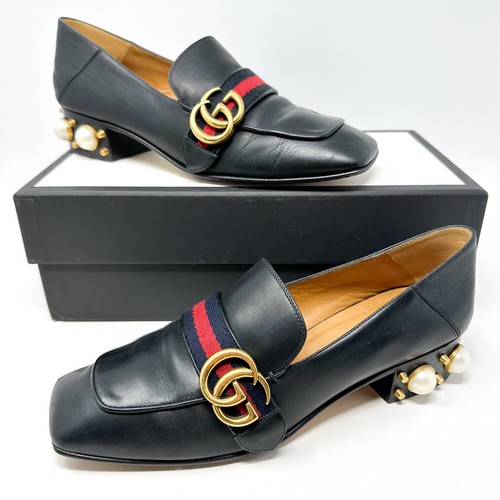 Gucci peyton pearl heel loafer - gucci,