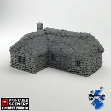 Highland Stone Barn Scatter Terrain Tabletop Gaming DnD 3DPrint 32/28/20/15/10mm