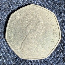 1969 Large 50p New Pence Coin
