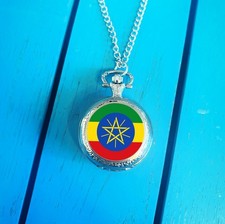 Ethiopia Flag Pocket Watch
