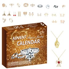 2025 Christmas Jewelry Advent Calendar 24-Day For Women Ring Pendant Kit