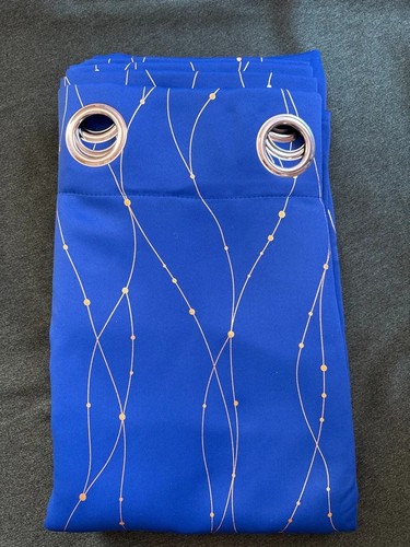 Royal blue with gold line - line, dot