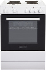 Cookology Electric Cooker 60cm, Single Oven, Solid Plate Hob - White CFSP600WH/1
