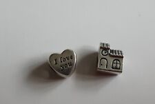 GENUINE PANDORA HEART SHAPED I LOVE YOU HEART & CHURCH CHARMS  ALE 925