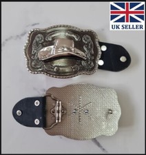 Cow Boy Hat-Silver Chrome Belt