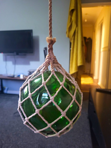Green glass fishing - green,