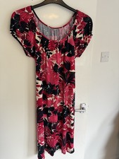 Ladies Scoop Neck Stretch Floral Dress 14
