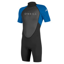 2025 O'Neill Reactor-2 2mm Mens Back Zip S/S Shorty Wetsuit Black Ocean