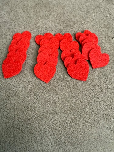 Felt red hearts for - red,