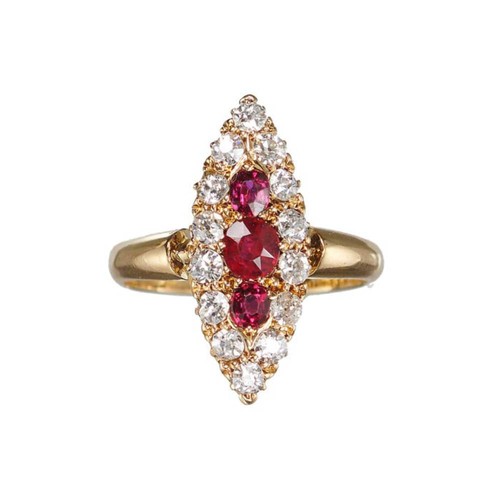 Antique ruby diamond - and, gold