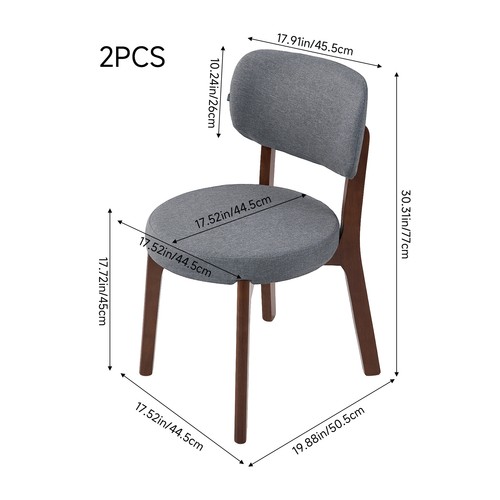 2pcs linen dining - 2pcs, chairs
