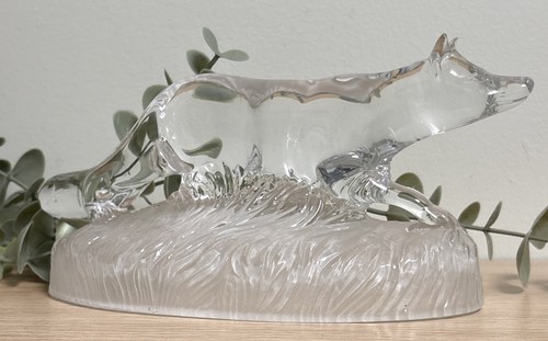 Vintage art glass running fox - art,