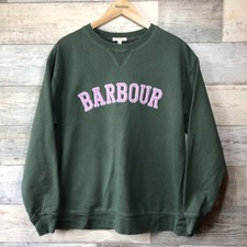 Barbour Green “Northumberland” Oversized Overlayer Sweatshirt Size 12-14 VGC