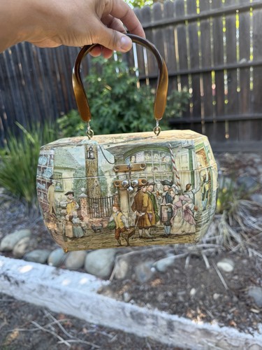 1960s vintage wooden - wooden, decoupage