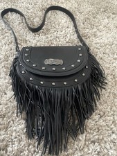 Zara black tassel studded bag