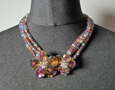 Butler & Wilson Multi Coloured Crystal Necklace Choker Flower 