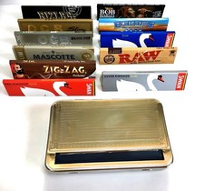 KING SIZE AUTOMATIC ROLLING MACHINE CIGARETTE TIN WITH ROLLING PAPERS SELECTION