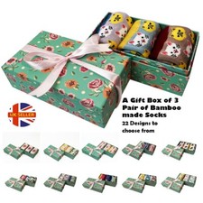 Bamboo Dress Socks 3 Pair Gift Box Animal Print Cotton Soft Comfy Ladies Women's