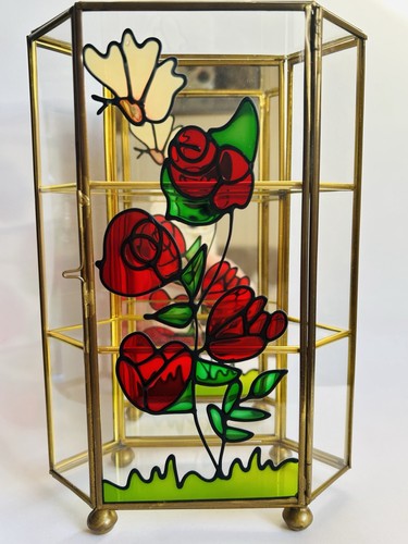 Decorative glass brass mirror - brass,