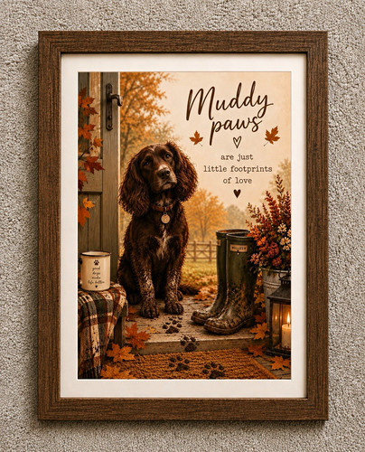 Portrait spaniel dog print - portrait,