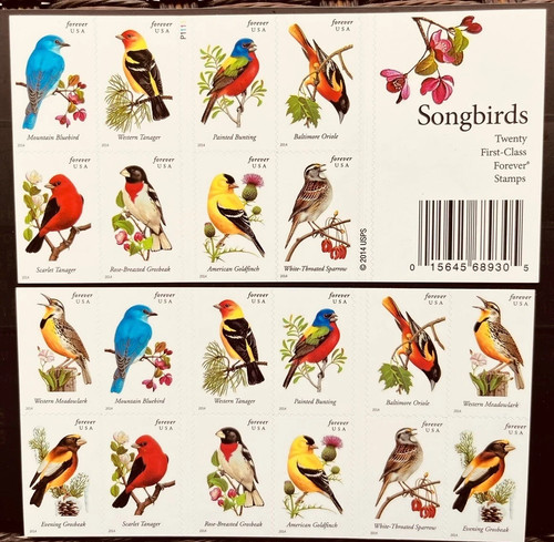 2014 songbird stamp booklet - songbird,