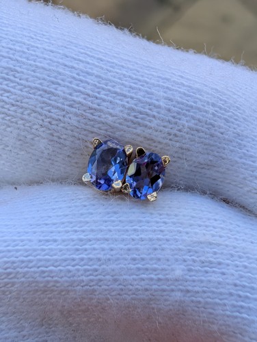 14ct yellow gold tanzanite - gold,