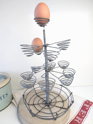 Vintage wire egg tower rustic - egg,