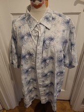 Mens Life & Limb Size 2XL Grey White Blue Short Sleeve Shirt